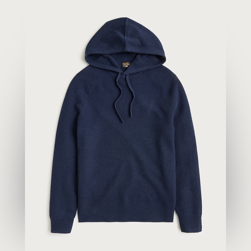 J Crew Cashmere waffle hooded sweater CB523